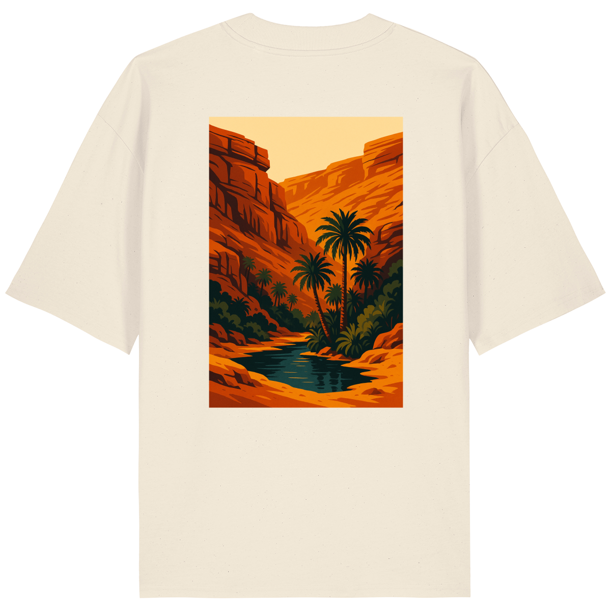 T-shirt oversize Desert Bloom – Print Oasis de Tergit (Unisexe)
