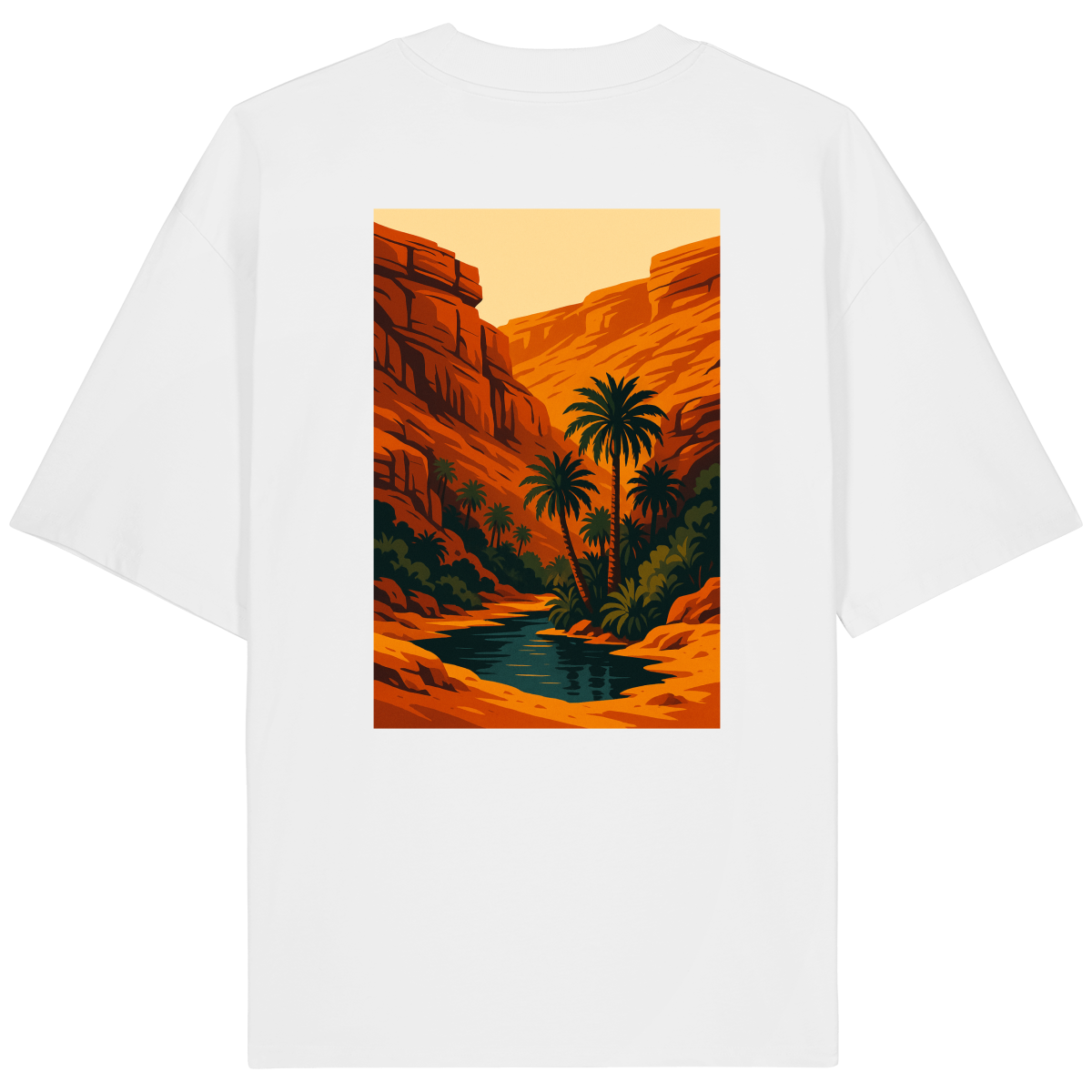 T-shirt oversize Desert Bloom – Print Oasis de Tergit (Unisexe)