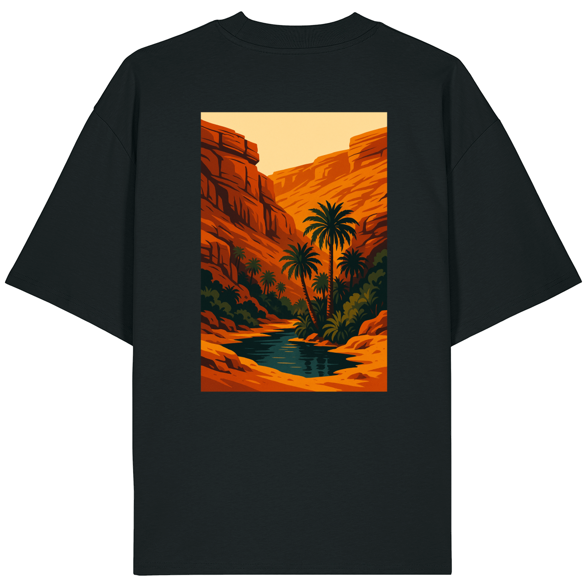 T-shirt oversize Desert Bloom – Print Oasis de Tergit (Unisexe)
